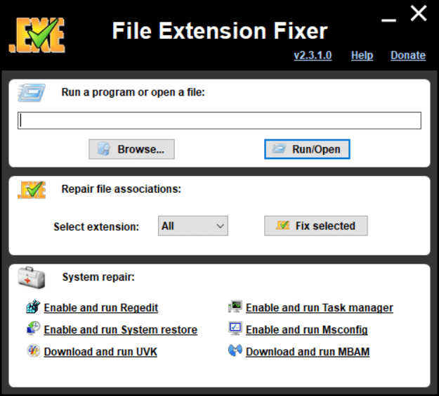 Windows File extension fixer 文件关联修复_v2.3.1.0